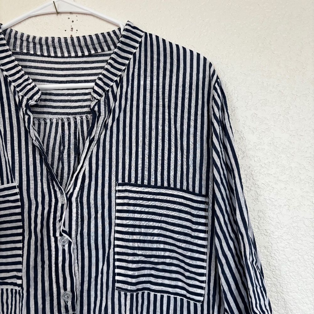 High Low Stripe Women's Cotton Top